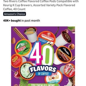 Two Rivers Coffee Sampler Box SEALED 40 PODS